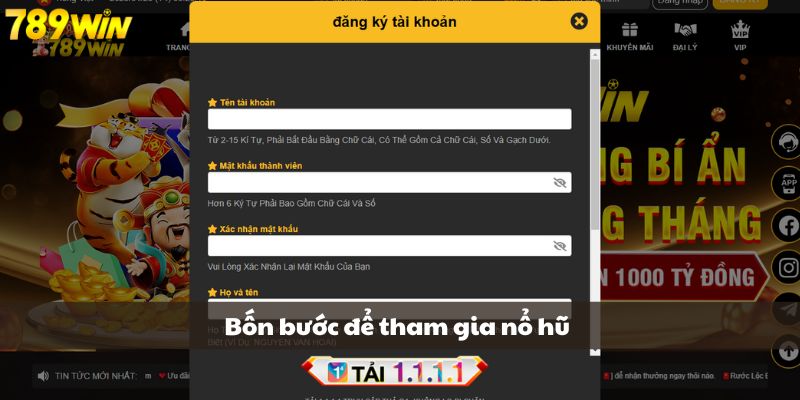 Bốn bước cơ bản để tham gia game nổ hũ trên nền tảng