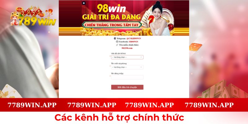 Danh sách kênh hỗ trợ chính thức của nhà cái