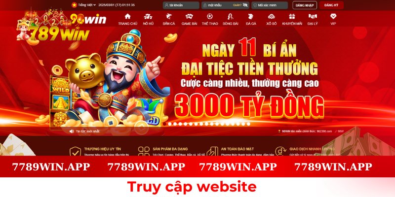 Vào website chính thức của 789Win nhanh chóng